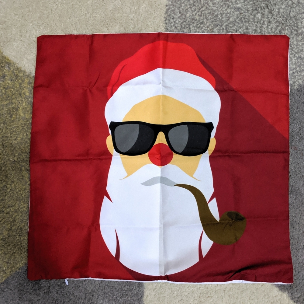 3/$15🍎Hipster Santa Pillow Cover - 18" x 18" - Picture 1 of 4